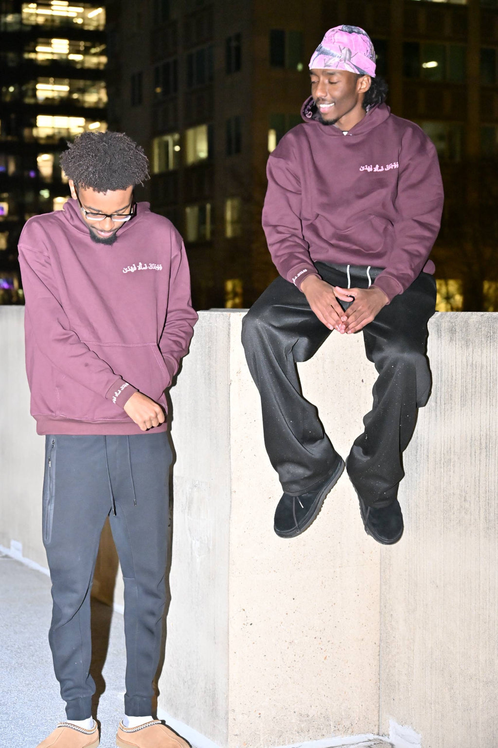 Burgundy and pink hoodie ￼